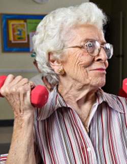 Woman with weights