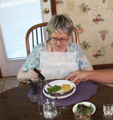 a woman eating