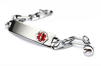 A medical alert bracelet