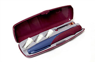 An injection pen in a case