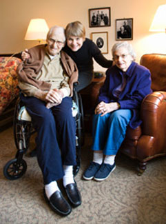 a woman with her parents