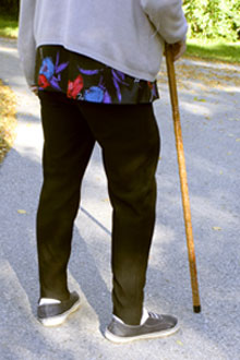 a person using a cane