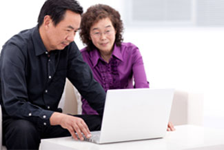 couple with computer