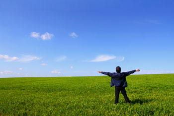 a man enjoys the outdoors